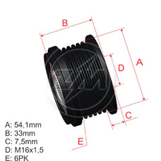 Imagen del producto *POLEA RUEDA LIBRE PV6 SZK GR VITARA   PGT 206. 307 HDI