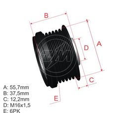 Imagen del producto *POLEA RUEDA LIBRE PV6 CHEVROLET CAPTIVA 2.2D. CRUZE 2.0 CDI