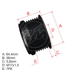 Imagen del producto *POLEA RUEDA LIBRE PV7 NISSAN FRONTIER. NAVARA 05-08 C  2.5TD