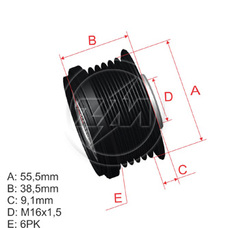 Imagen del producto *POLEA RUEDA LIBRE PV6 CHEVROLET S10   NISSAN FRONTIER C MWM 2.8TD