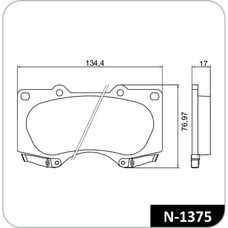 Imagen del producto PASTILLA DE FRENO DEL TOYOTA HILUX REVO .VIGO. KUN 2.5 3.0 2.8. LAND CRUISER   MITSUBISHI MONTERO 3.2 (07-20)