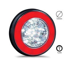 Imagen del producto FARO TRAS ROJO  TRANSPARENTE  LED 24V P CARRETA 125MM