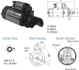 Imagen del producto MOTOR DE ARRANQUE BOSCH 24V MERCEDES BENZ L1317.L1517