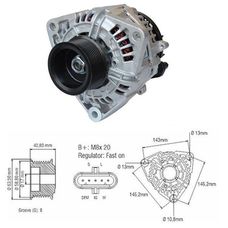 Imagen del producto ALTERNADOR BOSCH 24V 80A MERCEDES BENZ  8 PK OM 904   906