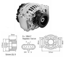 Imagen del producto ALTERNADOR BOSCH 24V 80A SCA 124 S4  S5 R420