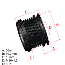 Imagen del producto *POLEA RUEDA LIBRE PV6 MERCEDES BENZ 202.203.204.210.SPRINTER 2.0- 2.2 CDI