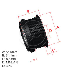 Imagen del producto *POLEA RUEDA LIBRE PV6 MERCEDES BENZ 202.210.VITO   SSY RX290