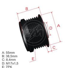 Imagen del producto *POLEA RUEDA LIBRE PV7 NISSAN FRONTIER 3.0. NAVARA. PATHFINDER D40. QASHQAI 1.6