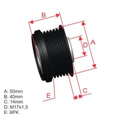 Imagen del producto *POLEA RUEDA LIBRE PV6 NISSAN X-TRAIL. TIIDA. QASHQAI 1.8 2.0 07-...